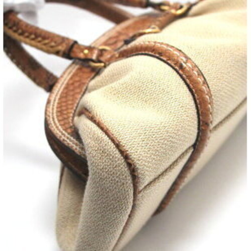 Dior Christian canvas braided Straw python handbag Tan - Picture 5 of 6